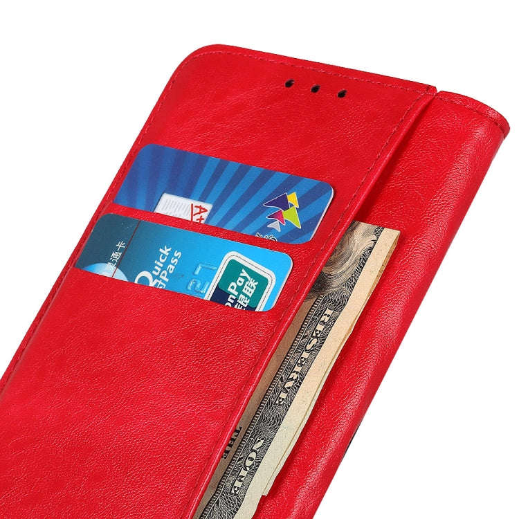 For Nokia C32 4G Magnetic Crazy Horse Texture Leather Phone Case(Red)