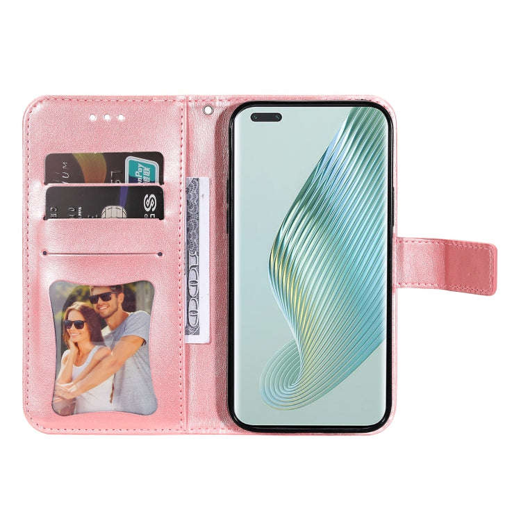 For Honor Magic5 Pro 7-petal Flowers Embossing Leather Phone Case(Rose Gold)