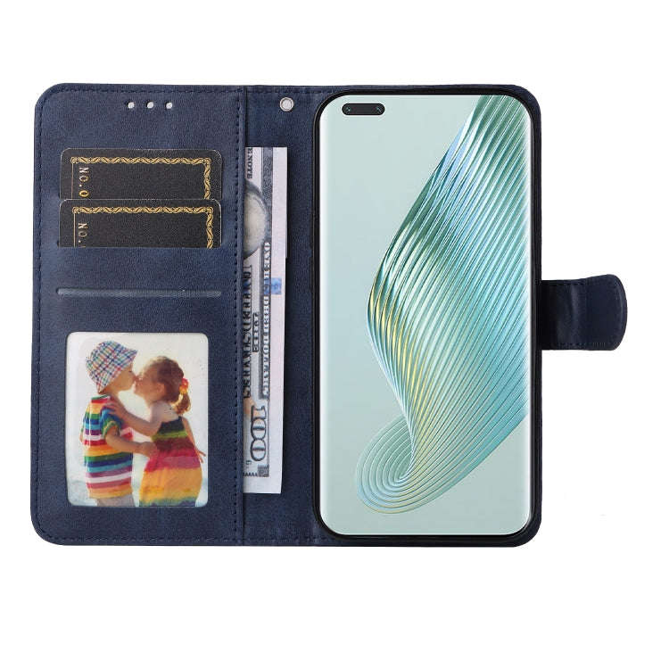 For Honor Magic5 Pro Classic Calf Texture Flip Leather Phone Case(Blue)