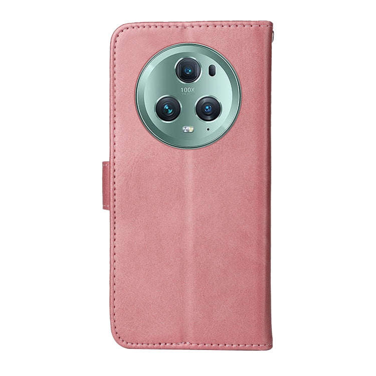For Honor Magic5 Pro Classic Calf Texture Flip Leather Phone Case(Rose Gold)