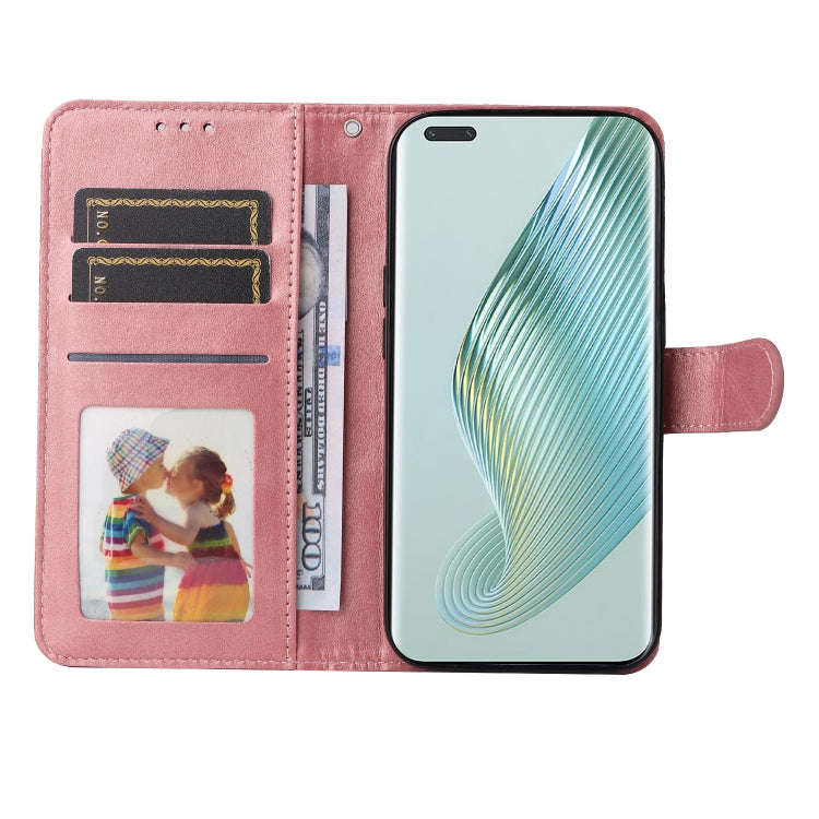 For Honor Magic5 Pro Classic Calf Texture Flip Leather Phone Case(Rose Gold)