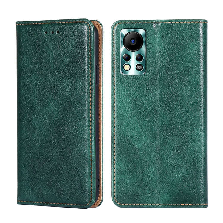 For Infinix Hot 11S NFC Gloss Oil Solid Color Magnetic Leather Phone Case(Green)