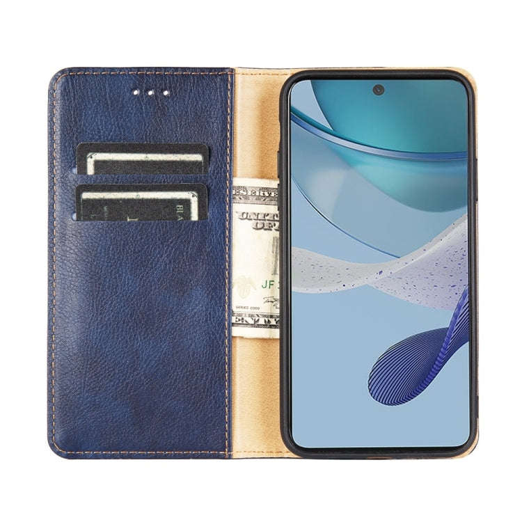 For Infinix Hot 12i Gloss Oil Solid Color Magnetic Leather Phone Case(Blue)