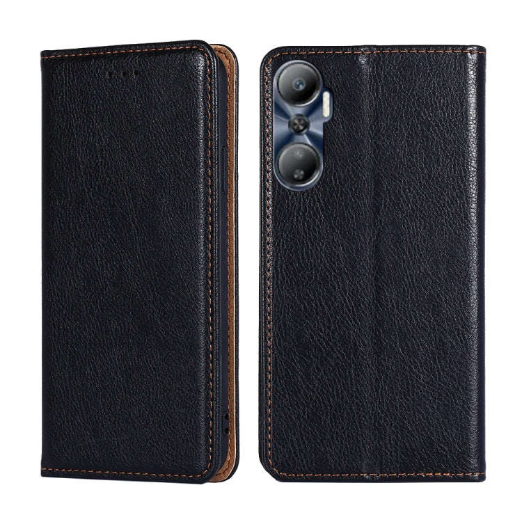 For Infinix Hot 20 4G Gloss Oil Solid Color Magnetic Leather Phone Case(Black)