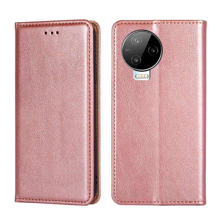 For Infinix Note 12 Pro 4G / Note 12 2023 Gloss Oil Solid Color Magnetic Leather Phone Case(Rose ...
