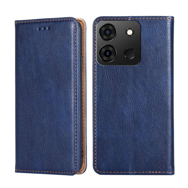 For Infinix Smart 7 Gloss Oil Solid Color Magnetic Leather Phone Case(Blue)