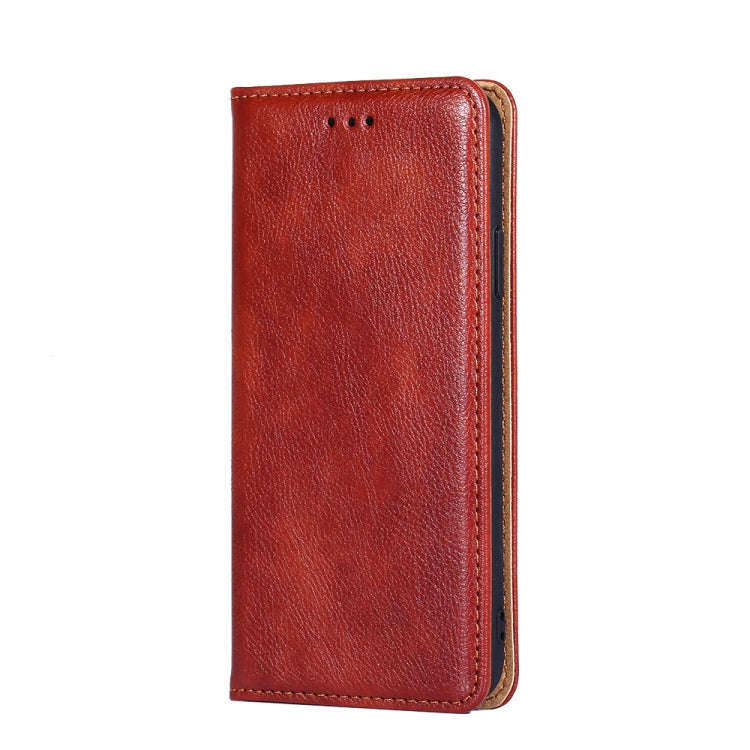 For Tecno Camon 18 / 18P Gloss Oil Solid Color Magnetic Leather Phone Case(Brown)
