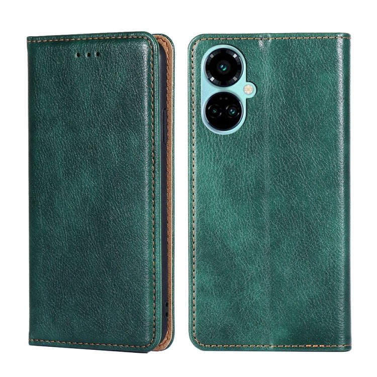 For Tecno Camon 19 / 19 Pro Gloss Oil Solid Color Magnetic Leather Phone Case(Green)