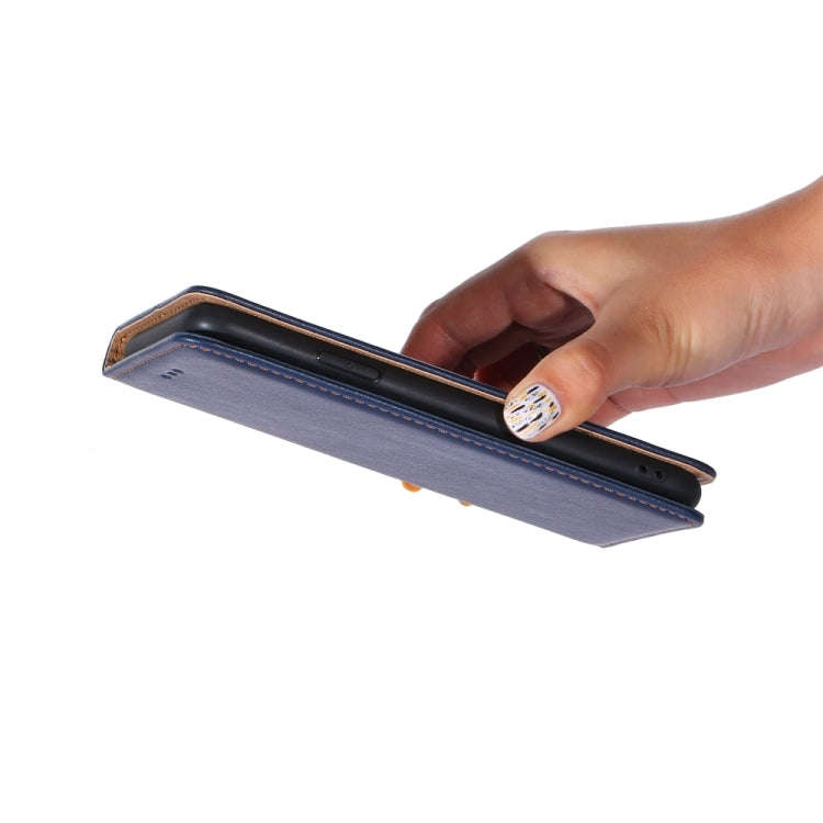For Tecno Pop 6 Pro Gloss Oil Solid Color Magnetic Leather Phone Case(Blue)