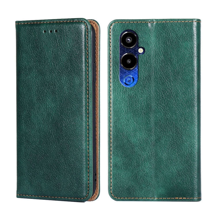 For Tecno Pova 4 Pro Gloss Oil Solid Color Magnetic Leather Phone Case(Green)