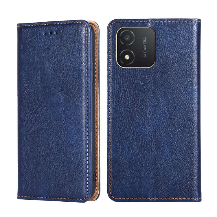 For Honor X5 4G Gloss Oil Solid Color Magnetic Leather Phone Case(Blue)