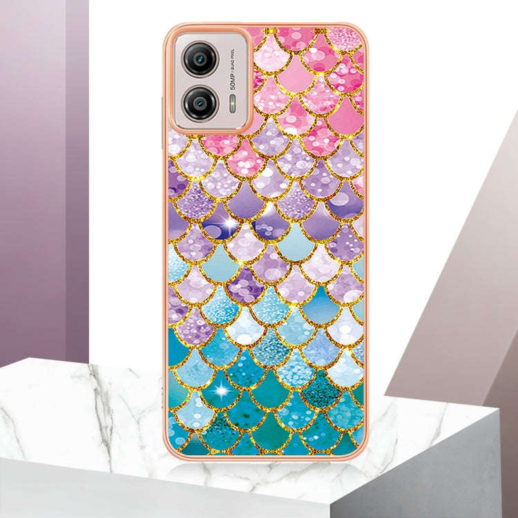 For Motorola Moto G53 Electroplating IMD TPU Phone Case(Colorful Scales)
