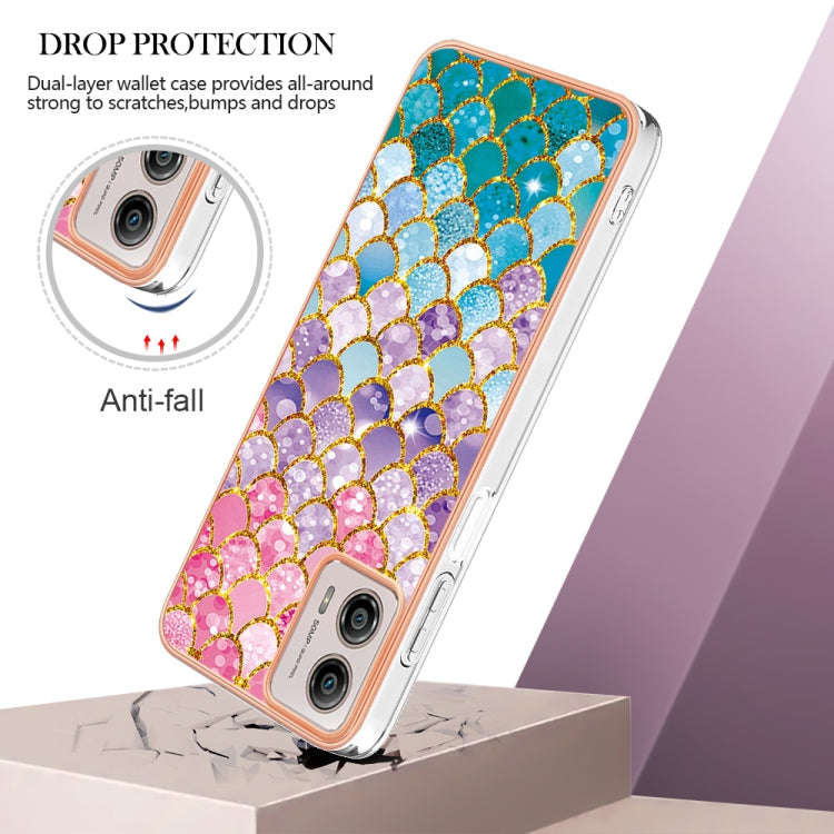 For Motorola Moto G53 Electroplating IMD TPU Phone Case(Colorful Scales)