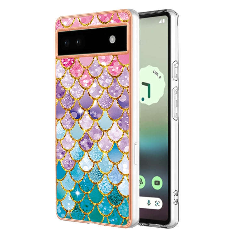 For Google Pixel 6a Electroplating IMD TPU Phone Case(Colorful Scales)