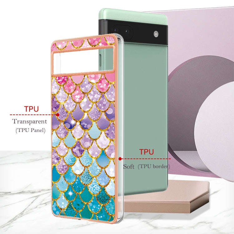 For Google Pixel 6a Electroplating IMD TPU Phone Case(Colorful Scales)