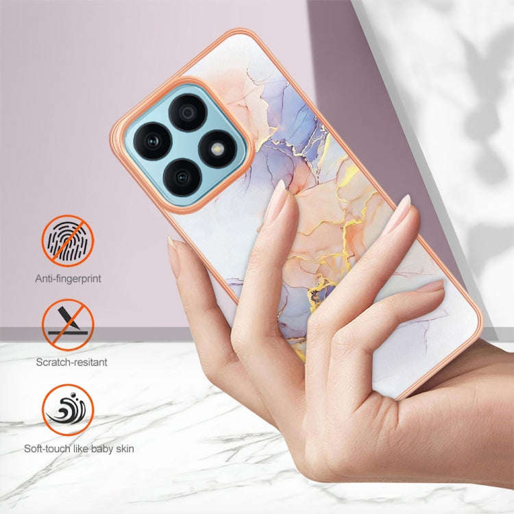 For Honor X8a Electroplating IMD TPU Phone Case(White Marble)