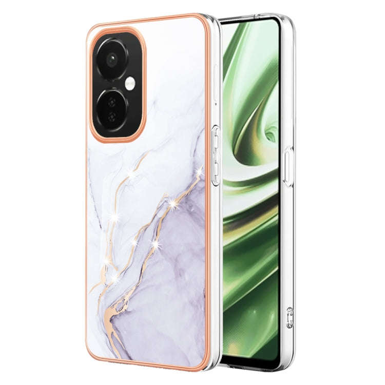 For OnePlus Nord CE 3 Lite/Nord N30/OPP0 K11x Electroplating Marble Dual-side IMD Phone Case(Whit...