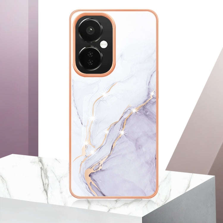 For OnePlus Nord CE 3 Lite/Nord N30/OPP0 K11x Electroplating Marble Dual-side IMD Phone Case(Whit...