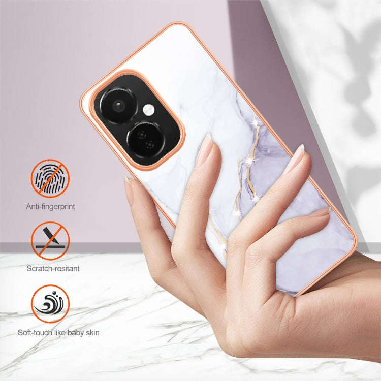 For OnePlus Nord CE 3 Lite/Nord N30/OPP0 K11x Electroplating Marble Dual-side IMD Phone Case(Whit...
