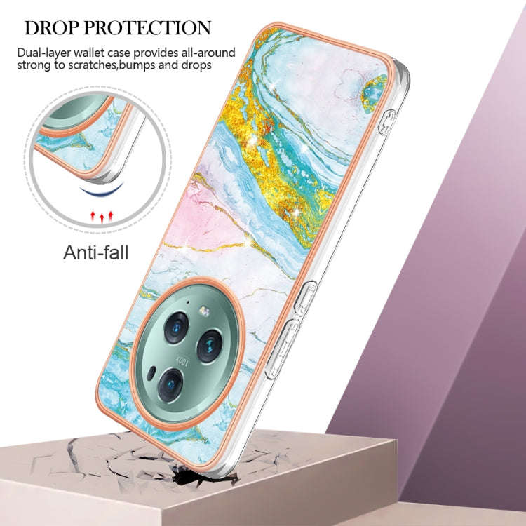 For Honor X9a/Magic5 Lite Electroplating Marble Dual-side IMD Phone Case(Green 004)