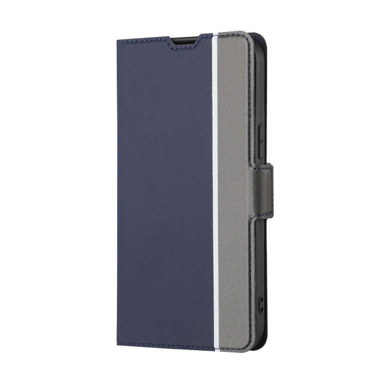 For Infinix Hot 12 Pro Twill Texture Side Buckle Leather Phone Case(Blue)
