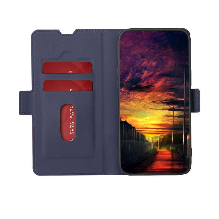 For Infinix Hot 12 Pro Twill Texture Side Buckle Leather Phone Case(Blue)
