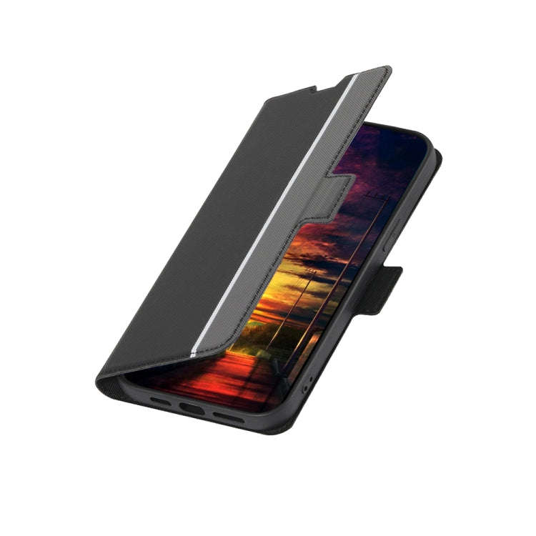 For Infinix Hot 20i Twill Texture Side Buckle Leather Phone Case(Black)