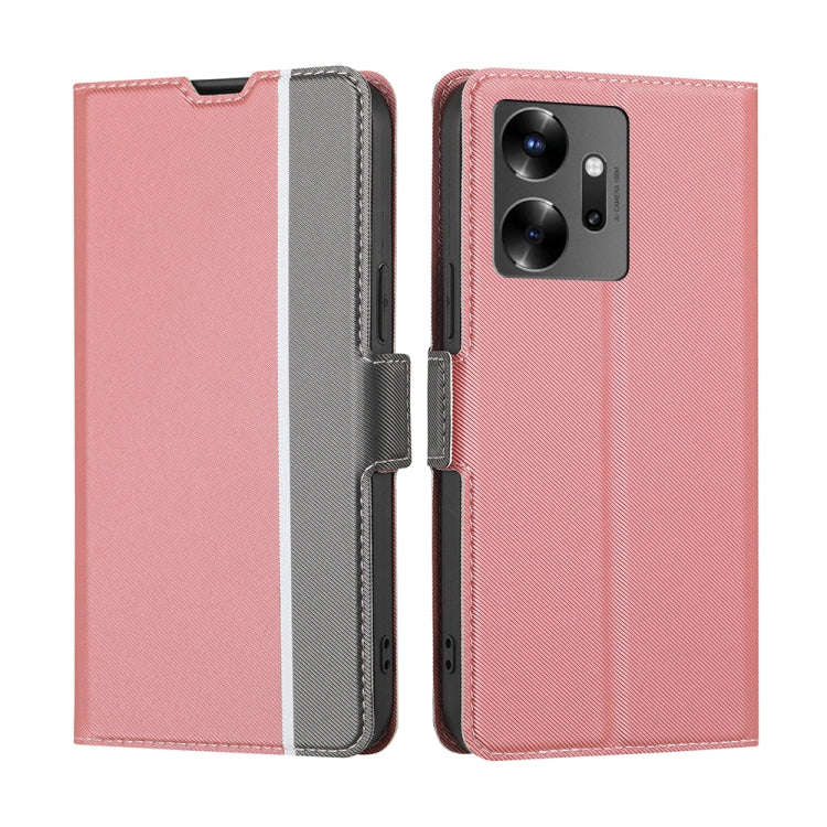For Infinix Zero 20 Twill Texture Side Buckle Leather Phone Case(Pink)