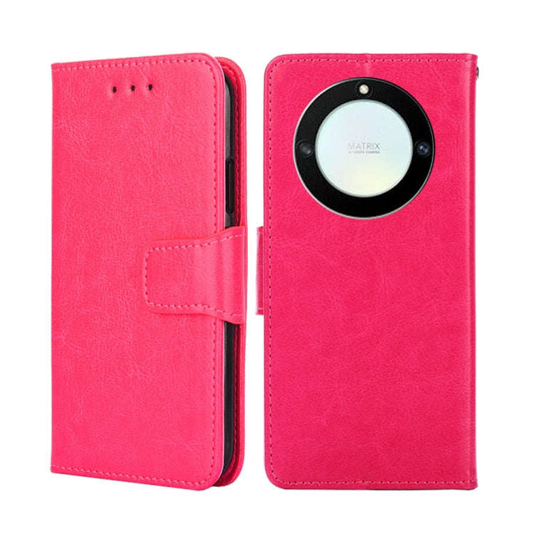 For Honor X40 Crystal Texture Leather Phone Case(Rose Red)