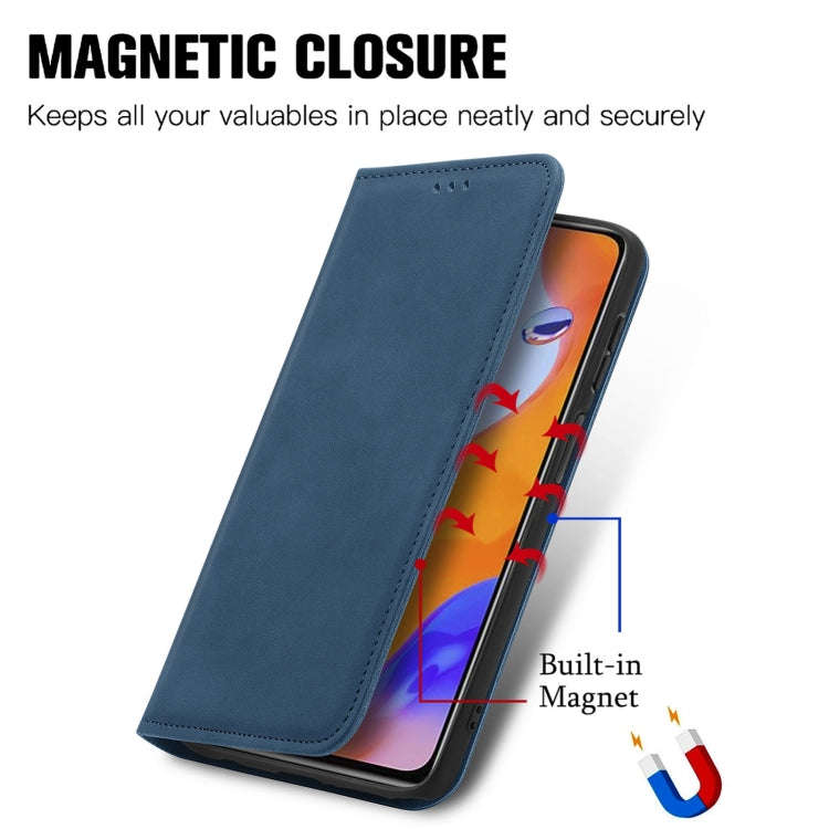 For Honor Magic5 Lite Retro Skin Feel Magnetic Leather Phone Case(Blue)
