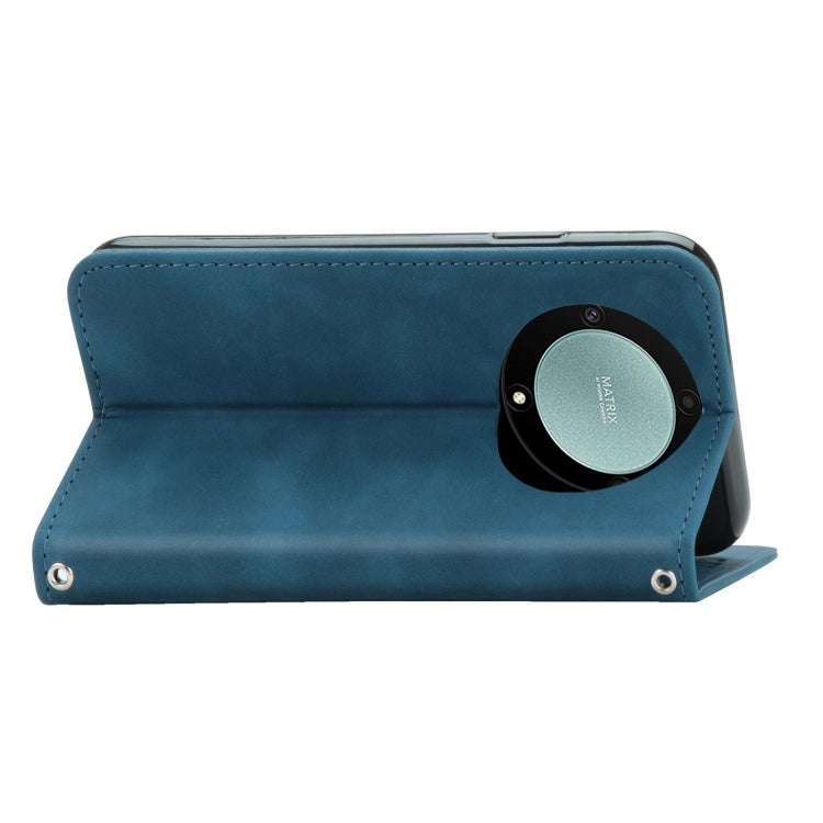 For Honor Magic5 Lite Retro Skin Feel Magnetic Leather Phone Case(Blue)