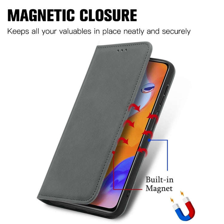 For Honor Magic5 Lite Retro Skin Feel Magnetic Leather Phone Case(Grey)