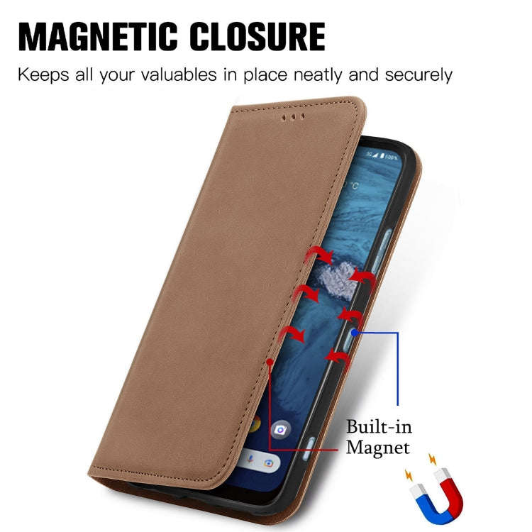 For Kyocera Android One S10 Retro Skin Feel Magnetic Leather Phone Case(Brown)