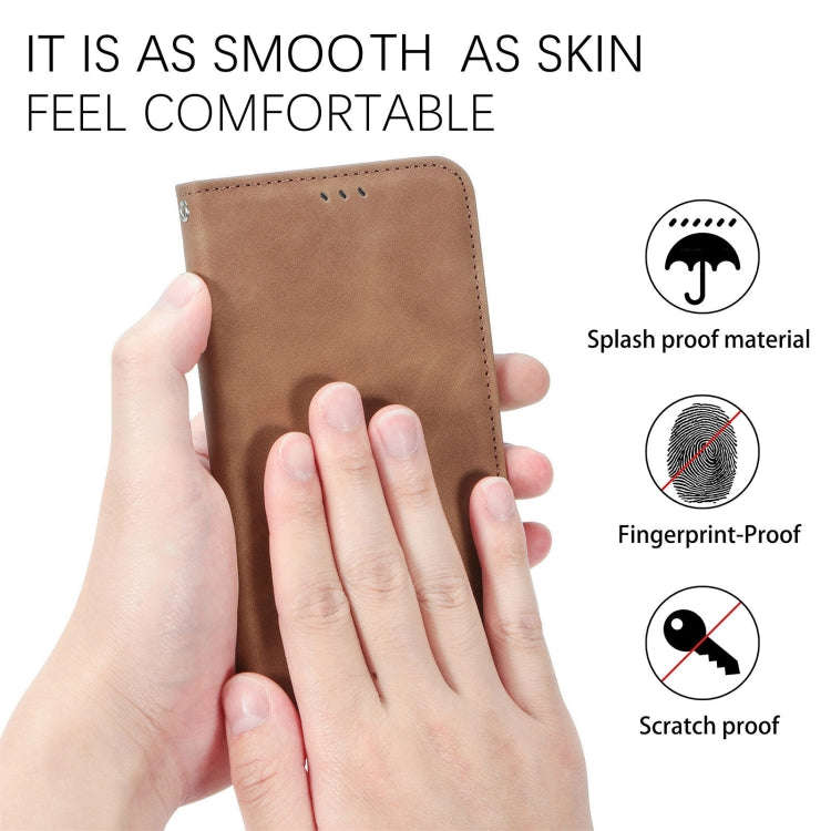 For Kyocera Android One S10 Retro Skin Feel Magnetic Leather Phone Case(Brown)