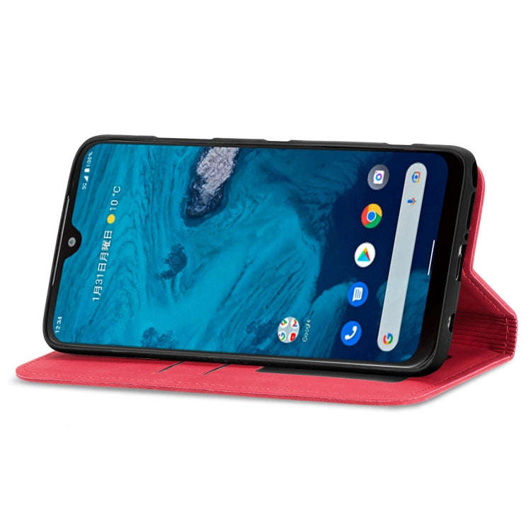 For Kyocera Android One S10 Retro Skin Feel Magnetic Leather Phone Case(Red)