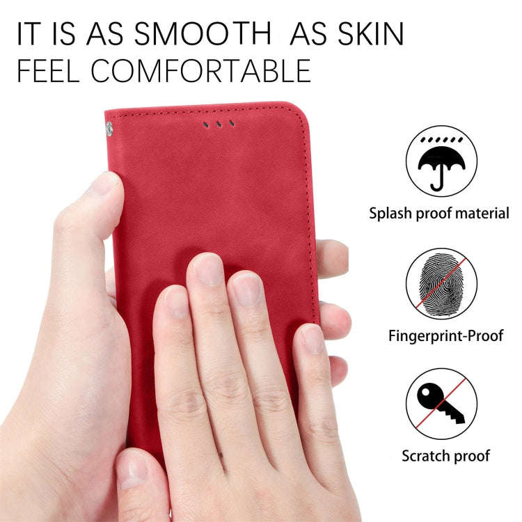 For Kyocera Android One S10 Retro Skin Feel Magnetic Leather Phone Case(Red)