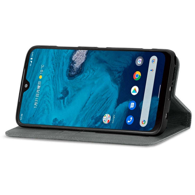 For Kyocera Android One S10 Retro Skin Feel Magnetic Leather Phone Case(Grey)