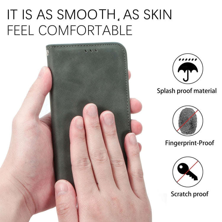 For Kyocera Android One S10 Retro Skin Feel Magnetic Leather Phone Case(Grey)