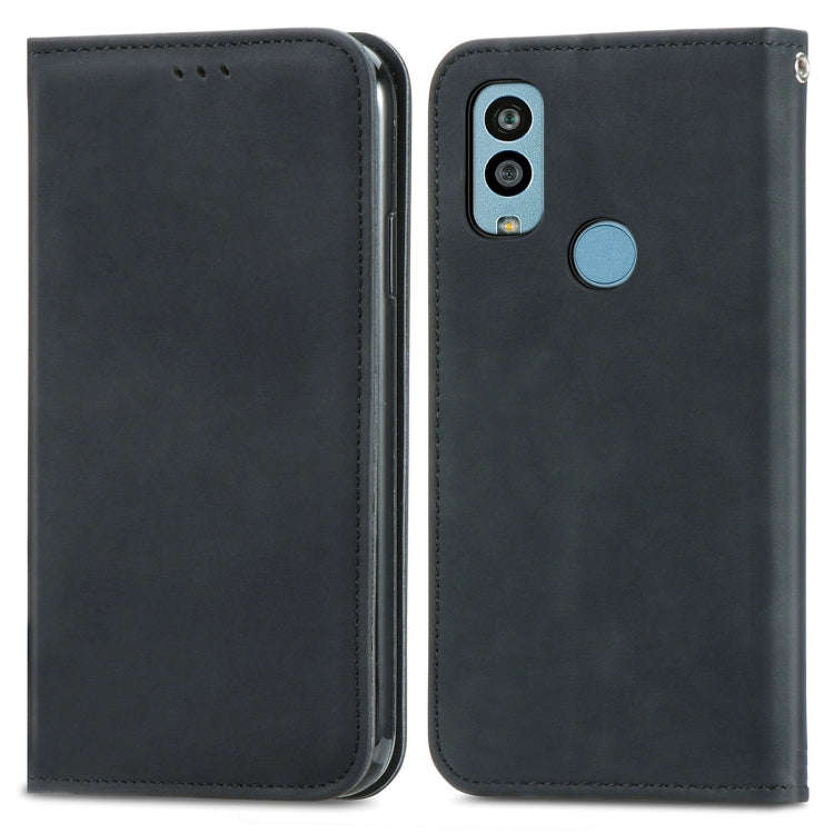 For Kyocera Android One S10 Retro Skin Feel Magnetic Leather Phone Case(Black)