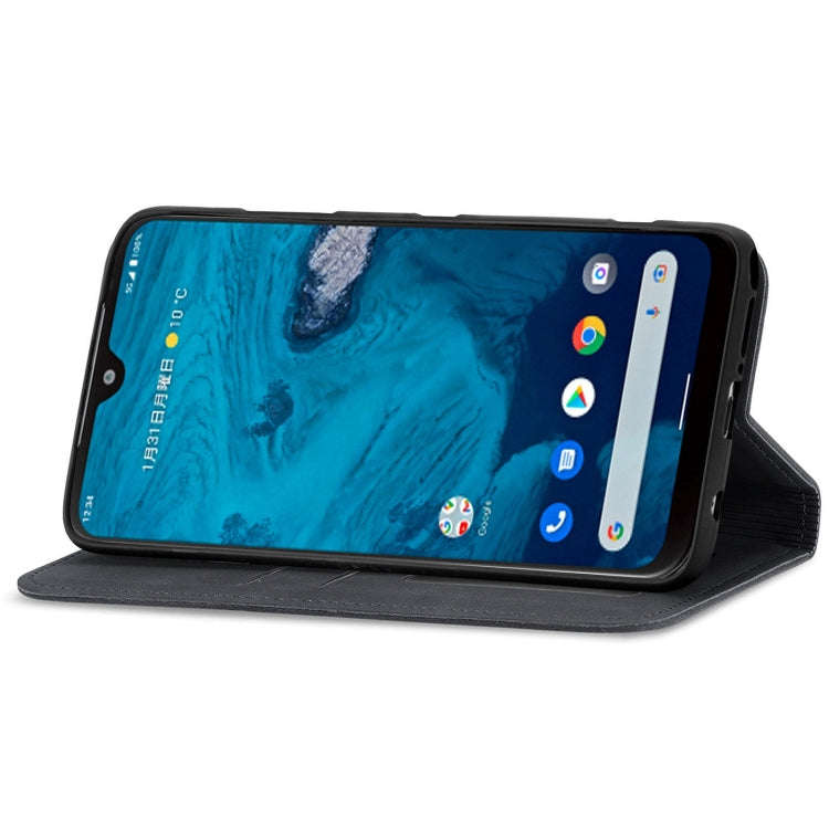 For Kyocera Android One S10 Retro Skin Feel Magnetic Leather Phone Case(Black)