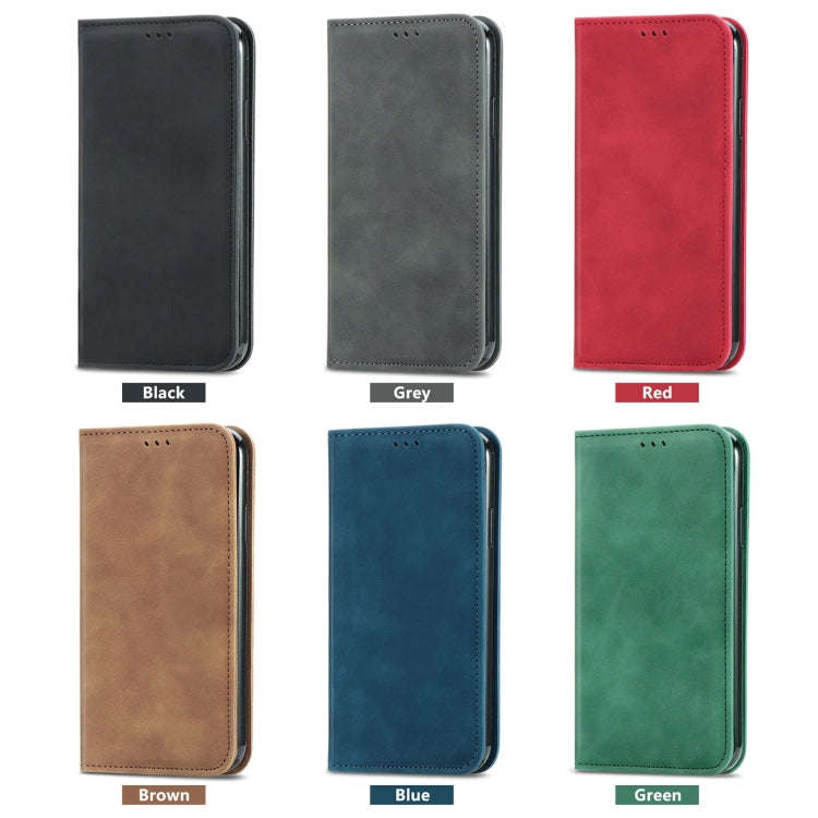 For Kyocera Android One S10 Retro Skin Feel Magnetic Leather Phone Case(Black)