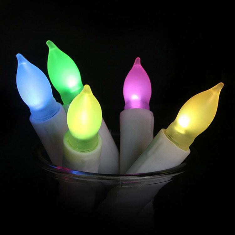 LED Electronic Candle Lights Flameless Long Rod Christmas Candle, Spec:Flashing Colorful Light