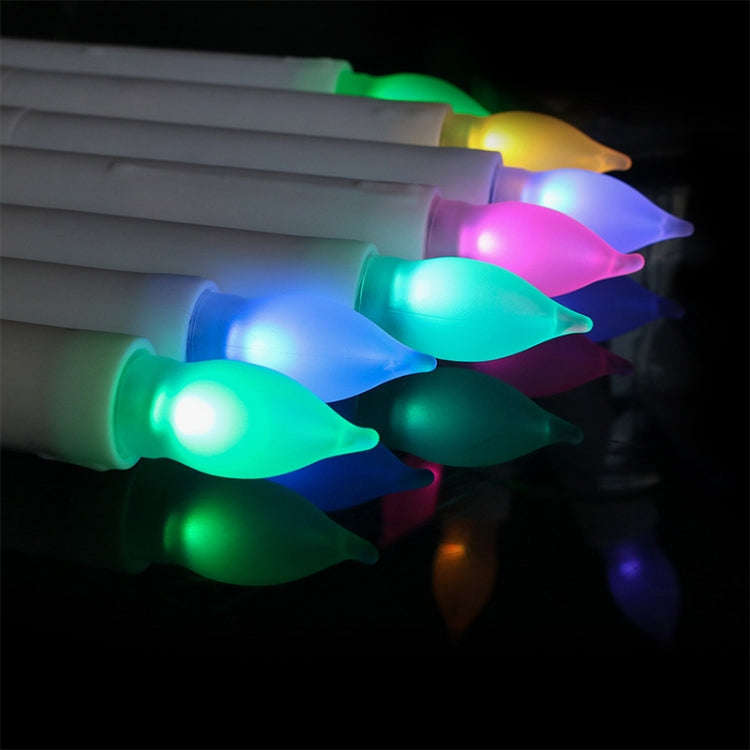 LED Electronic Candle Lights Flameless Long Rod Christmas Candle, Spec:Flashing Colorful Light