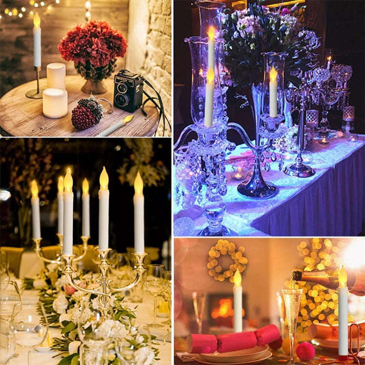 LED Electronic Candle Lights Flameless Long Rod Christmas Candle, Spec:Flashing Colorful Light