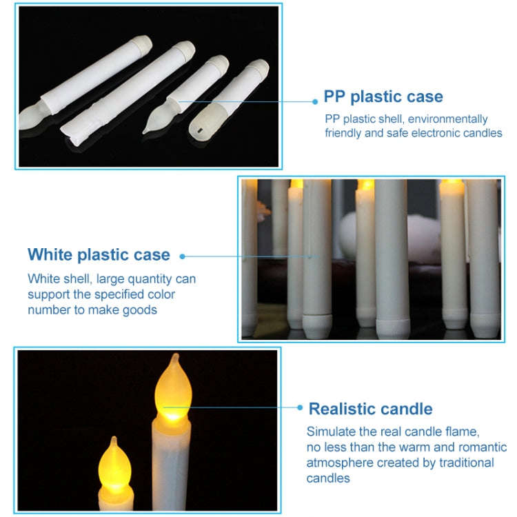 LED Electronic Candle Lights Flameless Long Rod Christmas Candle, Spec:Flashing Yellow Light-Purple