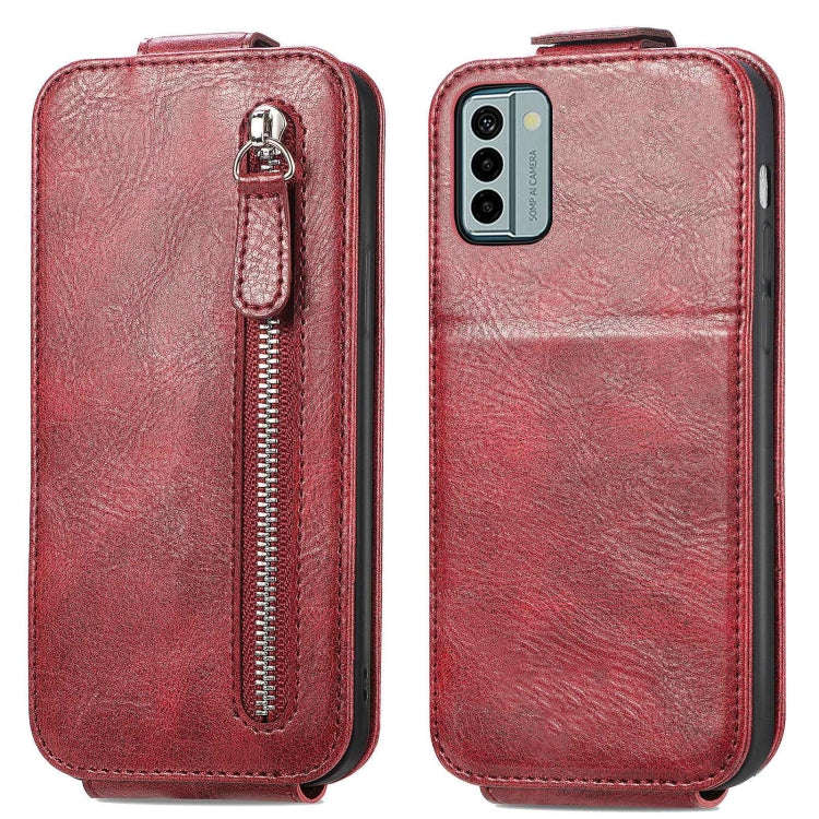 For Nokia G22 Zipper Wallet Vertical Flip Leather Phone Case(Red)