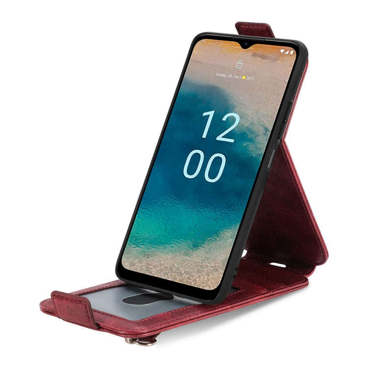 For Nokia G22 Zipper Wallet Vertical Flip Leather Phone Case(Red)