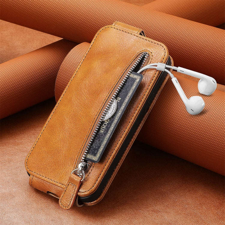 For Nokia G22 Zipper Wallet Vertical Flip Leather Phone Case(Brown)