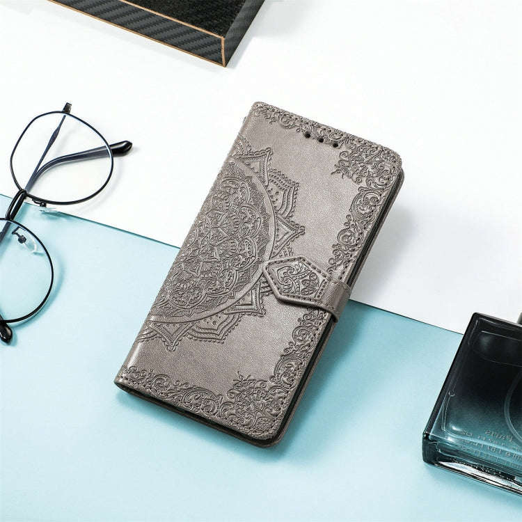 For Nokia G22 Mandala Flower Embossed Leather Phone Case(Grey)