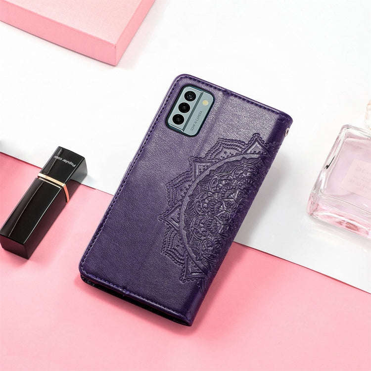 For Nokia G22 Mandala Flower Embossed Leather Phone Case(Purple)